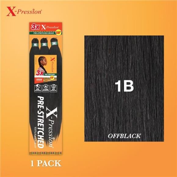 Sensationnel X-pression prestretched braiding hair - 3x braid 58 inch all - Picture 2 of 7